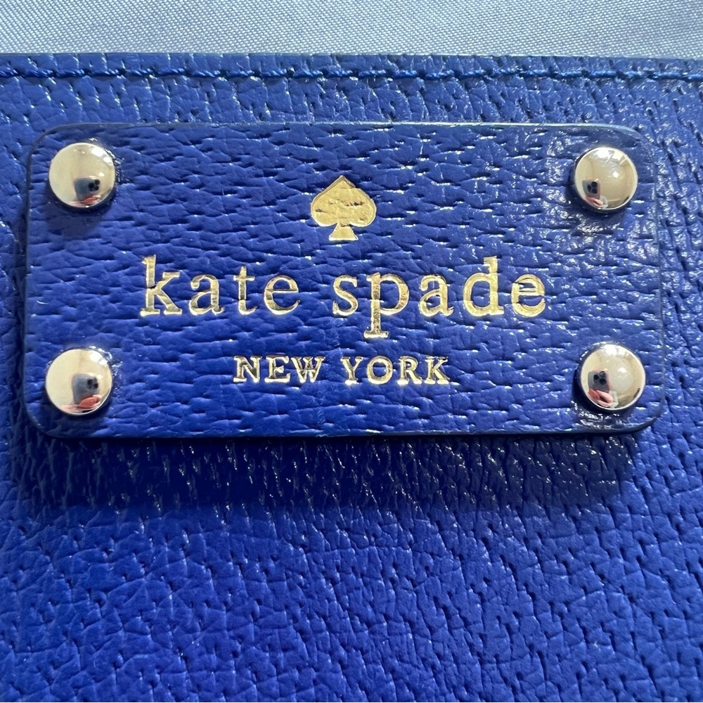 Kate Spade Wellesley Royal Blue/Tan Card Holder - Picture 2 of 11
